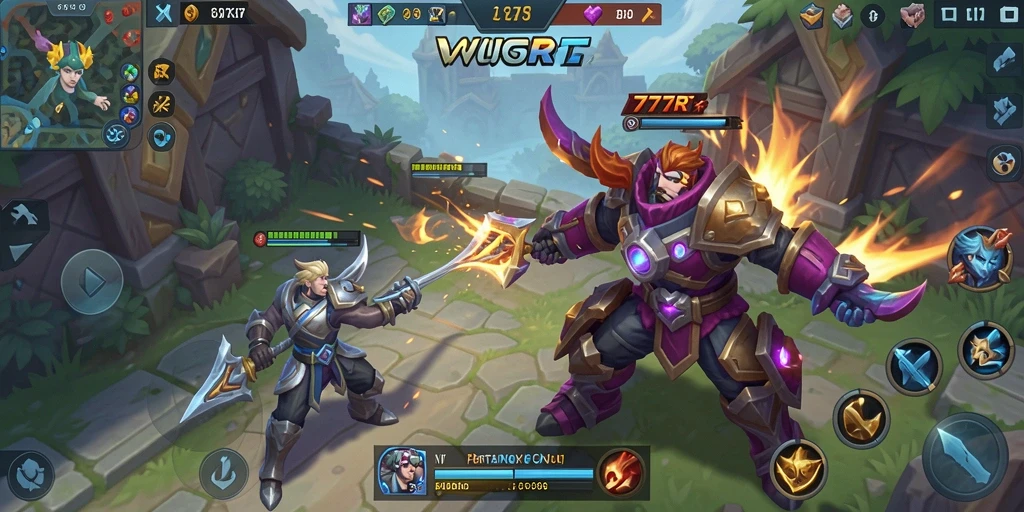 Tampilan gameplay seru dengan pertarungan strategis di 777RT.