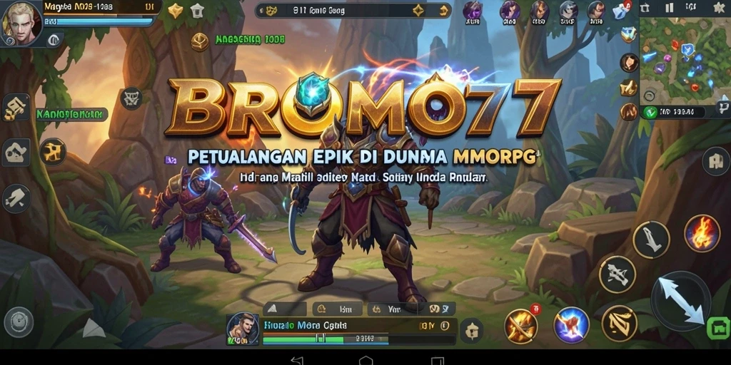 Tangkapan layar dari gameplay seru BROMO77 dengan pemain bertarung.