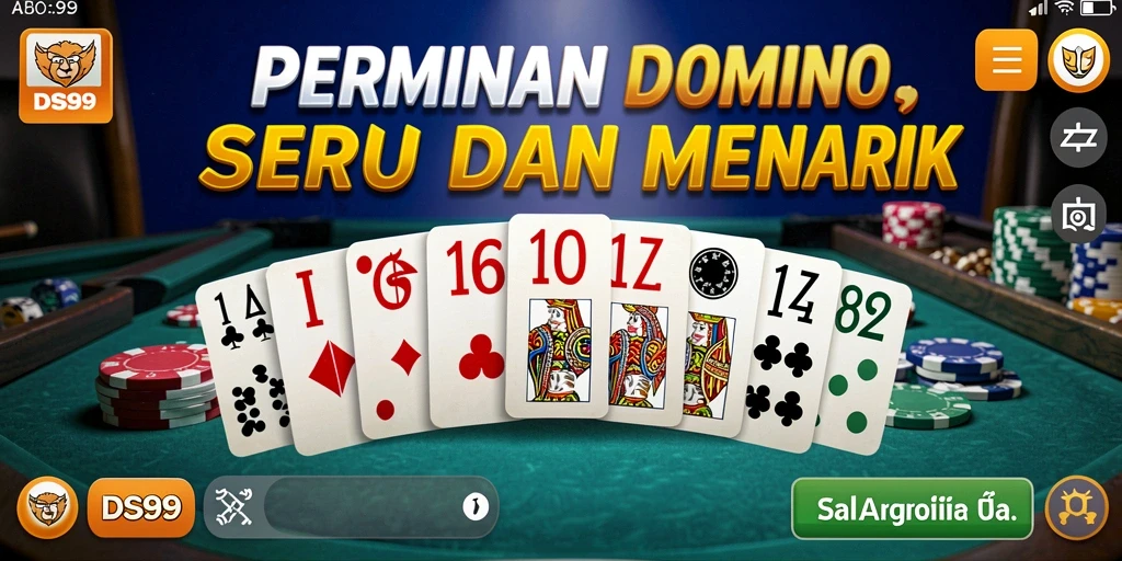 Screenshot menampilkan gameplay intens dari permainan Domino DS99.