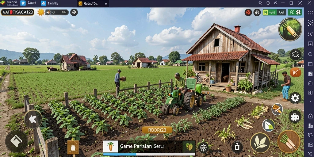 Screenshot GATOTKACA123 menampilkan pertanian yang indah dan penuh warna.