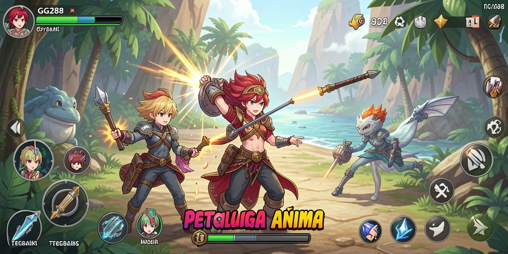 Tampilkan permainan seru dan karakter anime yang menawan.