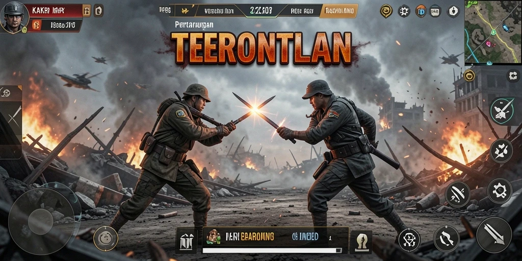 Tangkapan layar KAKRP menampilkan aksi seru dalam pertempuran Battle Royale.