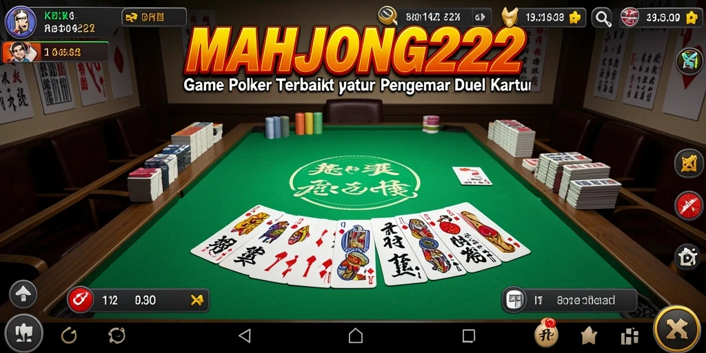 Tampilan gameplay Poker yang mendebarkan di MAHJONG222.