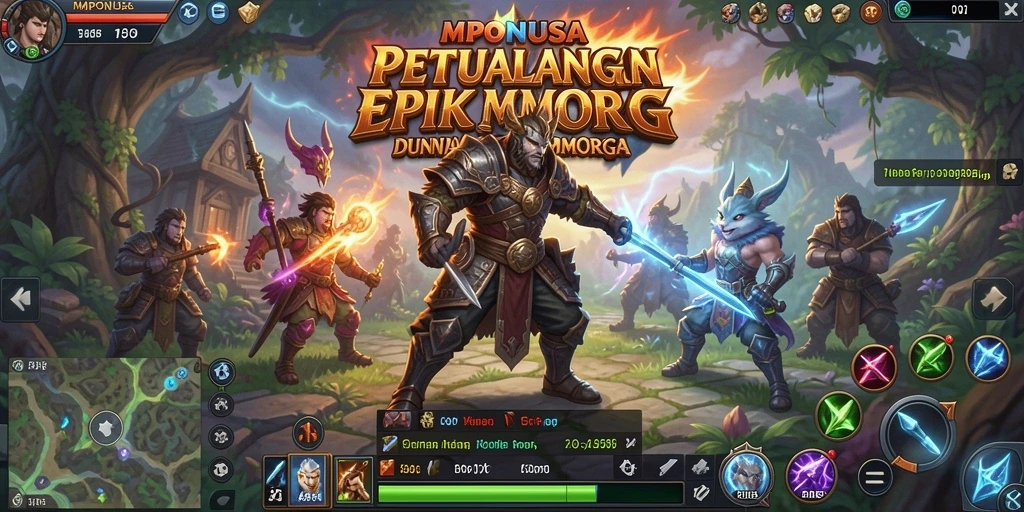 Tampilan gameplay <strong>MPONUSA</strong> yang seru dengan pertarungan mendebarkan.