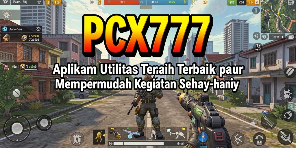 Tampilan antarmuka utama PCX777 dengan fitur-fitur utilitas lengkap.