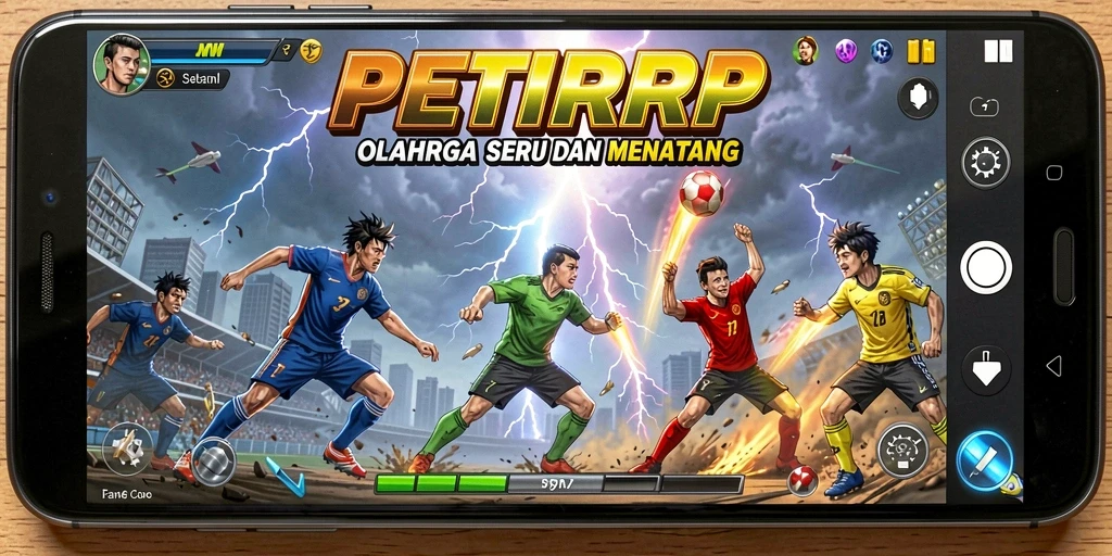 Tangkapan layar <strong>PETIRRP</strong> menunjukkan gameplay yang penuh aksi dan strategi olahraga.