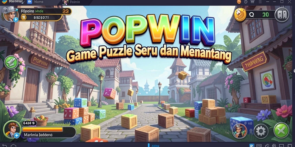 Screenshot gameplay POPWIN yang menunjukkan tantangan puzzle.