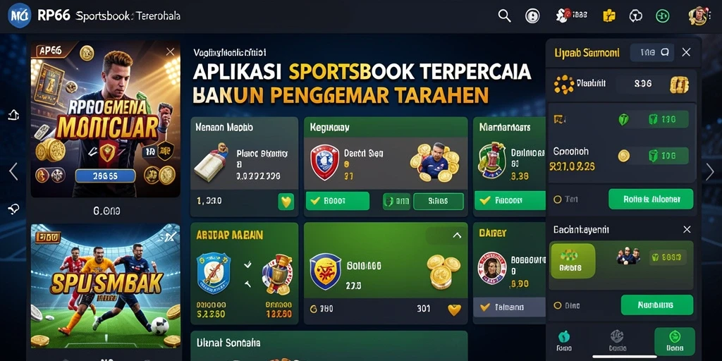 Tampilan utama RP66 menampilkan opsi taruhan olahraga dengan jelas.