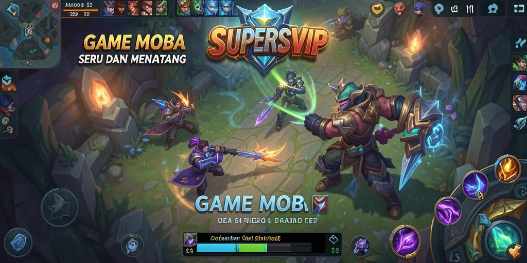 Tangkapan layar aksi seru gameplay SUPERSVIP di arena pertempuran.