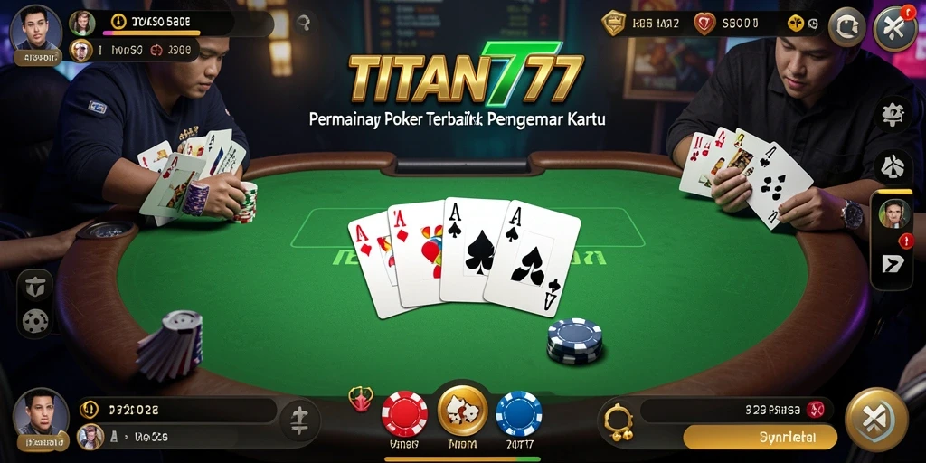 Screenshot permainan Poker yang menampilkan suasana kompetitif dan menarik.