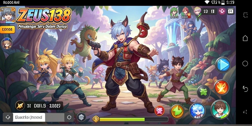 Tampilan seru gameplay dari ZEUS138 dengan karakter anime yang unik.